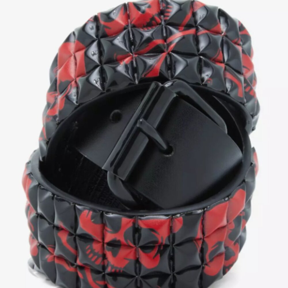 Black & Red Skull Pyramid Belt NWT